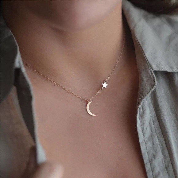 Boho Star Moon Dainty Choker Necklace - Picture 2 of 4